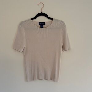 Women's Short Sleeve Cream Top